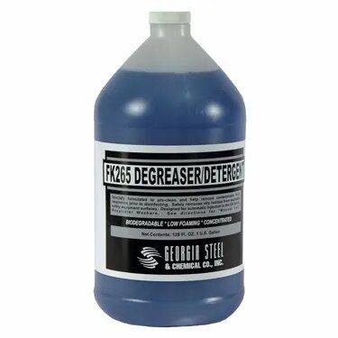 Here's an alt tag for the image: `FK265 biodegradable degreaser detergent jug`