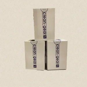 Three boxes of Clean-Gear cleaning towelettes.